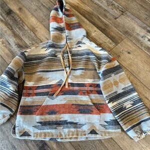 Tribal Patterned Hoodie - Multicolor